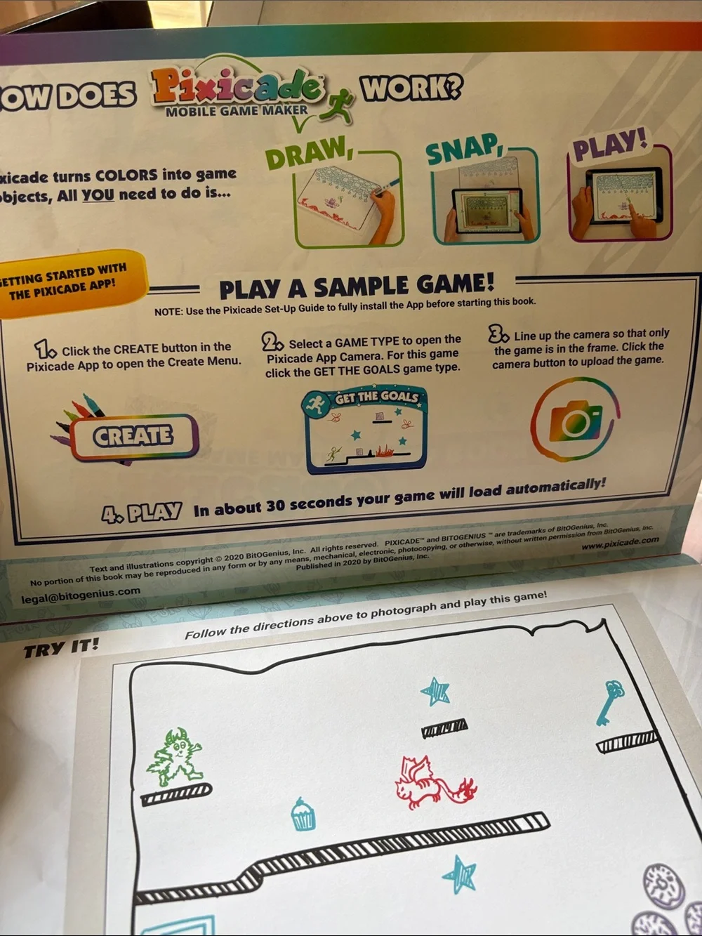 Pixicade Mobile Game Maker - Blue Interactive Game Creator, NWOT